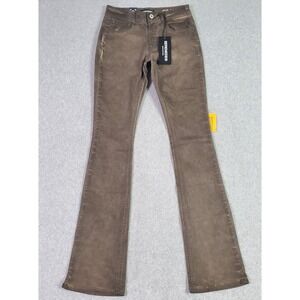 Serenede Jeans Sarlat Stacked Mens 28x35 Brown Slim Stretch Fitted Denim